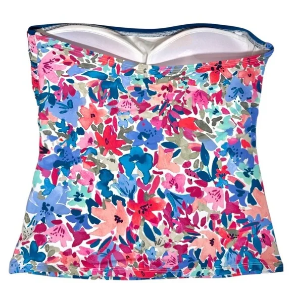 Tommy Bahama Watercolor Floral Bandeau Tankini Top - Picture 7 of 10